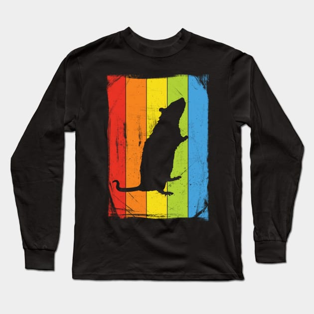 Rainbow Rat Long Sleeve T-Shirt by fizzyllama